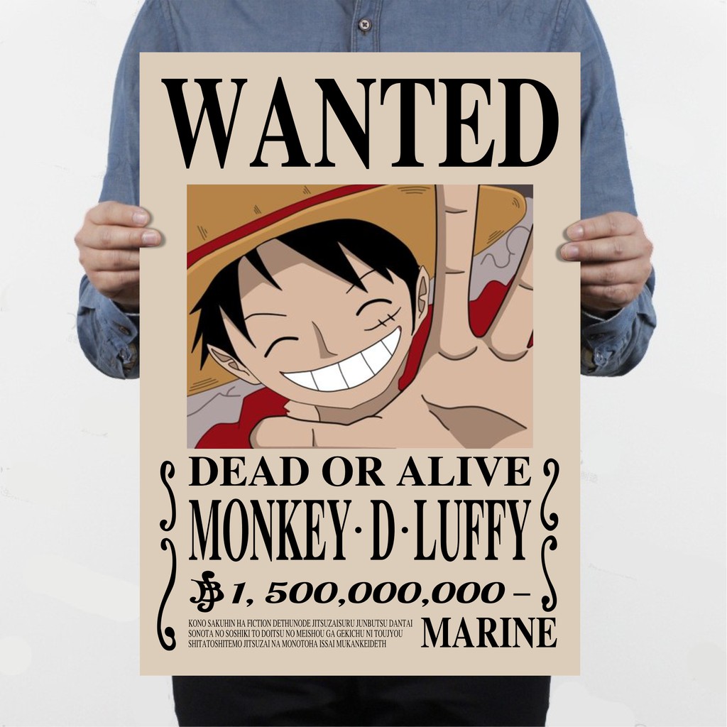 Tấm Poster Khổ A3 Truy Nã Onepiece Vua Hải Tặc Hơn 1000 Nhân Vật - Wanted Poster A3 - Áp Phích Anime By AnimeX