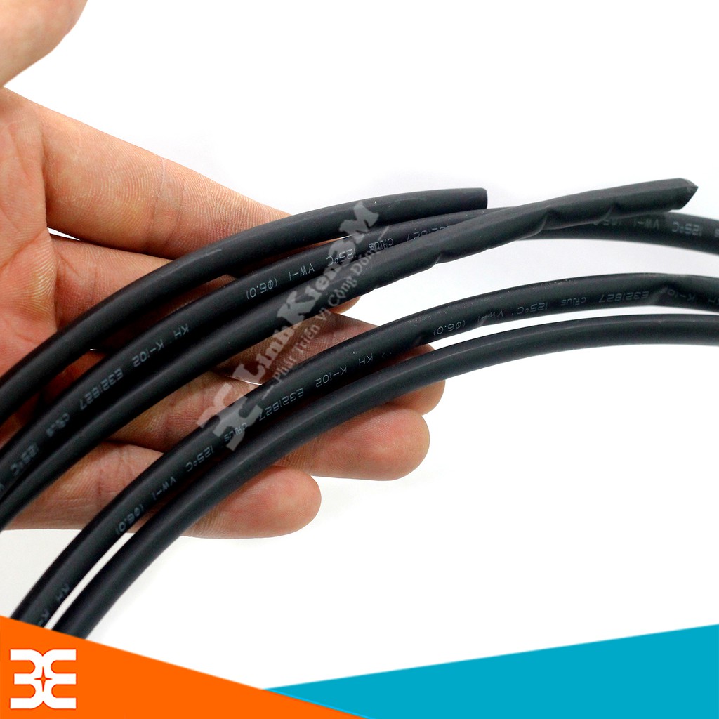 Bộ 5 Ống Gen Co Nhiệt Cách Điện Đường Kính 6mm, mỗi ống dài 1m ( Đen )
