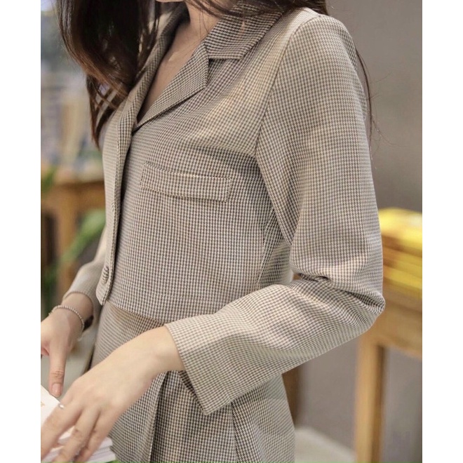 SÉT ÁO VEST TAY DÀI + QUẦN GIẢ VÁY SẺ TÀ