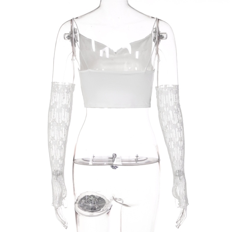 Áo Tank Top Hở Lưng Phối Ren Thời Trang Cho Nữ