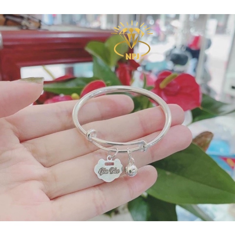 Lắc Tay Khắc Tên, Vòng Tay Trơn ⚡️ Miễn Phí khắc kèm hoạ tiết , Con giáp⚡️ cho bé yêu- Bạc Npj
