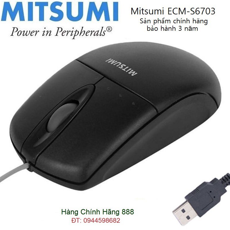 Chuột quang Mitsumi ECM-S6703 cổng USB - Hàng Chính Hãng Bảo Hành 36 tháng