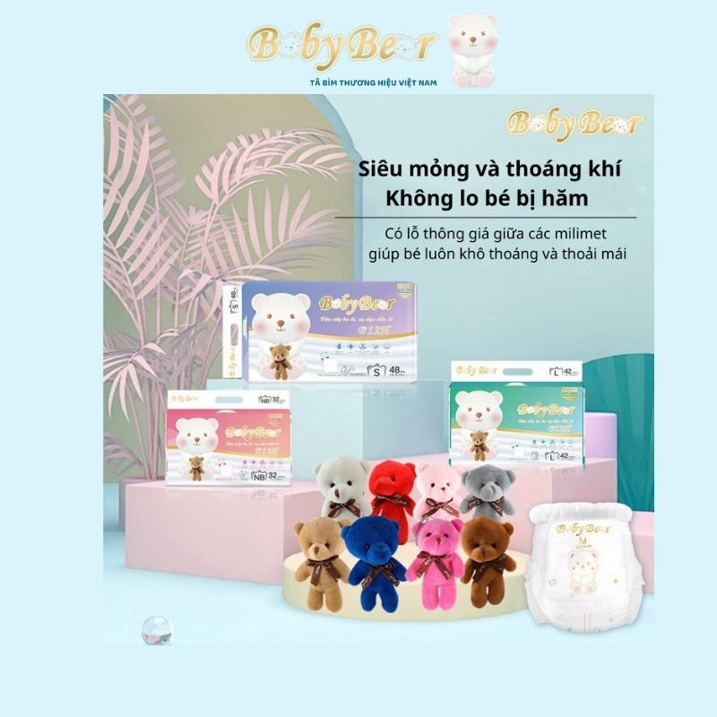 Bỉm BOBY BEAR đai đệm mây không lo hằn bụng, siêu hấp thụ, sức chứa 12 giờ SIZE M DÁN 46 MIẾNG