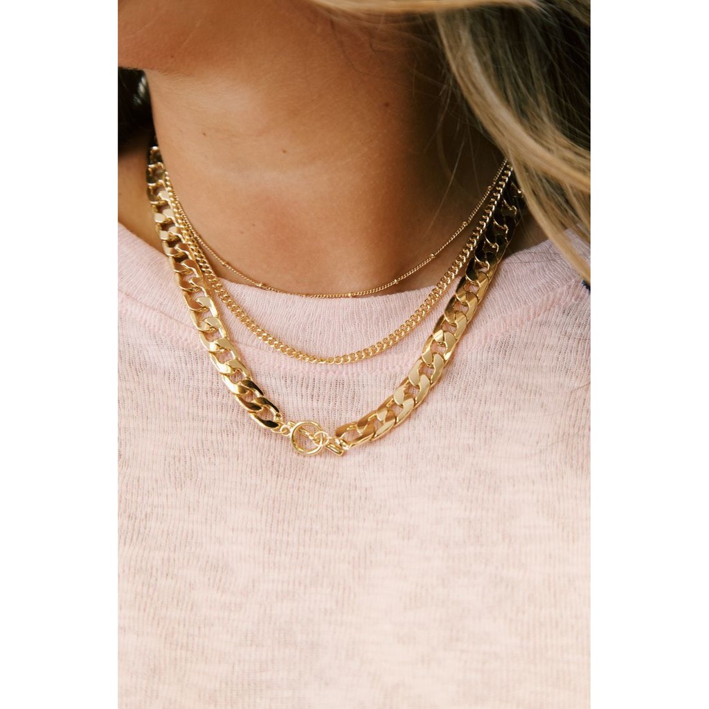 Bộ 2 Vòng Cổ Choker Bằng Kim Loại Cá Tính Cho Nam Và Nữ
