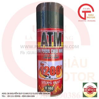 HB- Sơn xịt pô xe chịu nhiệt màu đen mờ ATM