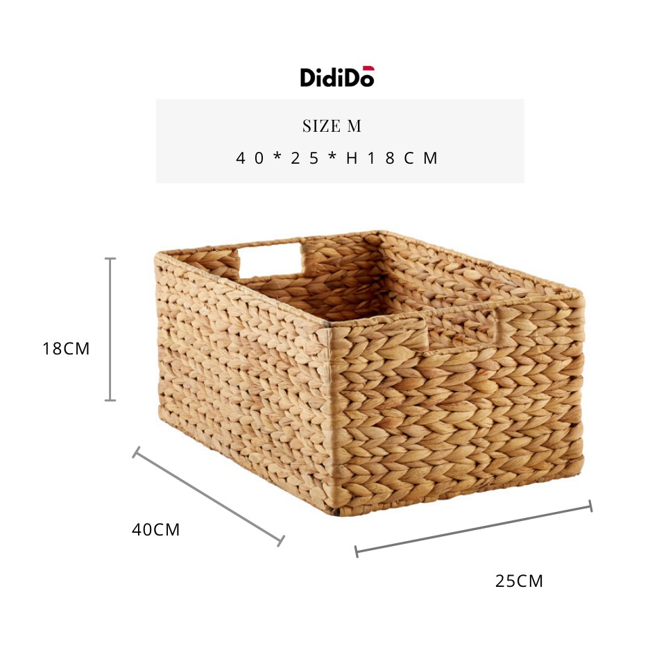 Giỏ lục bình khung sắt size M - 40cm