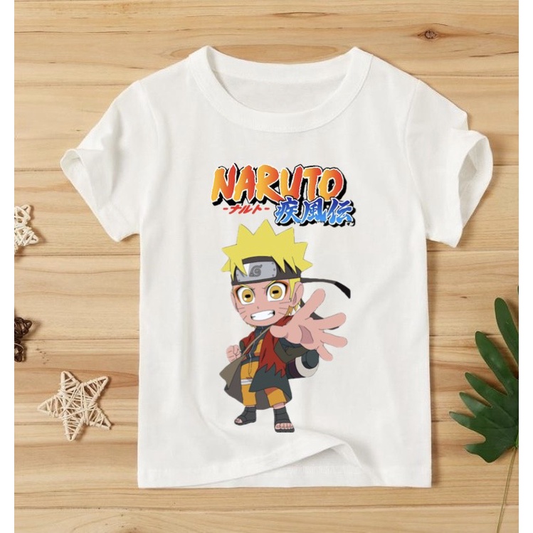 áo thun bé trai in hình naruto thun co giản 4 chiều thoải mái NRT06