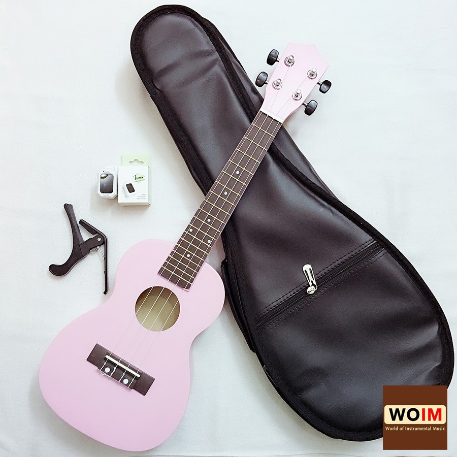 Ukulele Concert Woim 33A19 Kèm Bao Da 3 Lớp + Máy Lên Dây + Capo + Bộ Dây Dự Phòng + Gãy