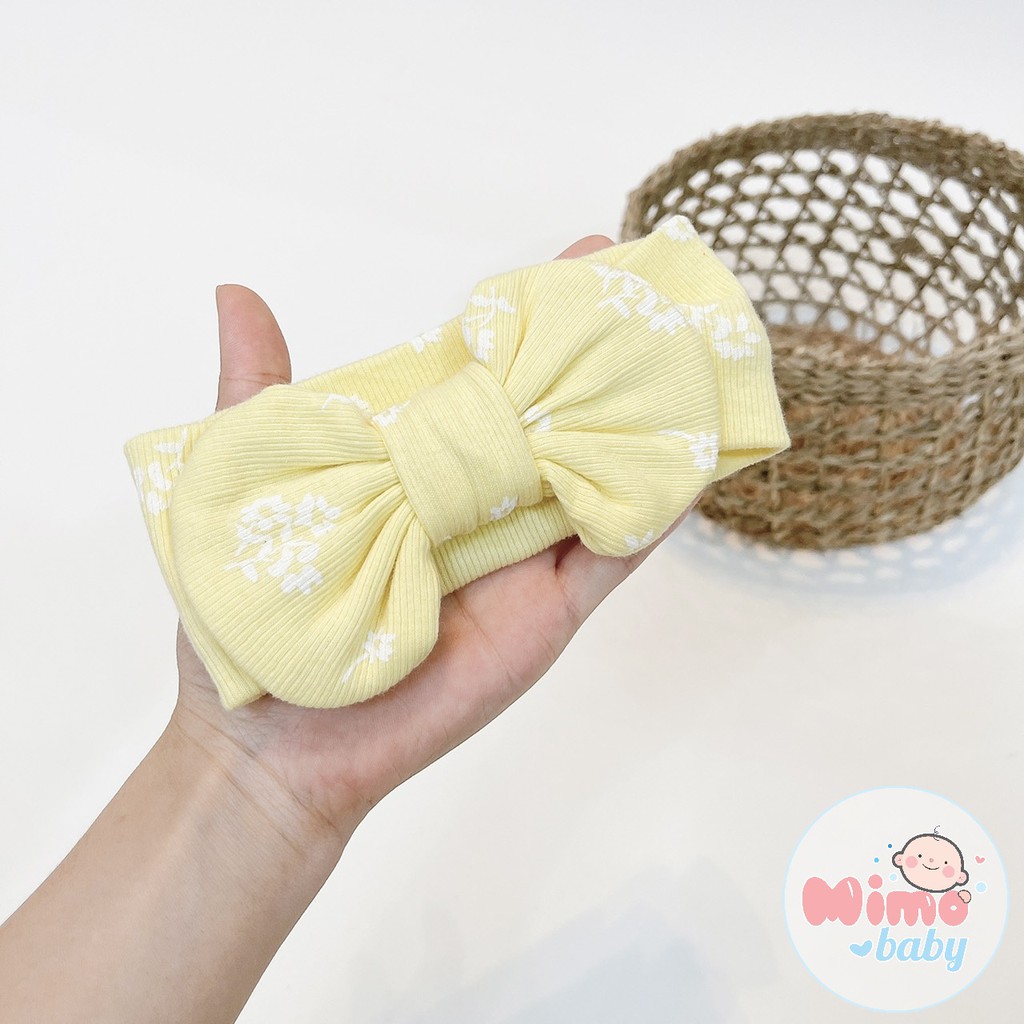 Băng đô bản to nơ tròn cho bé - vải thoáng khí mềm mại Mimo Baby BD04