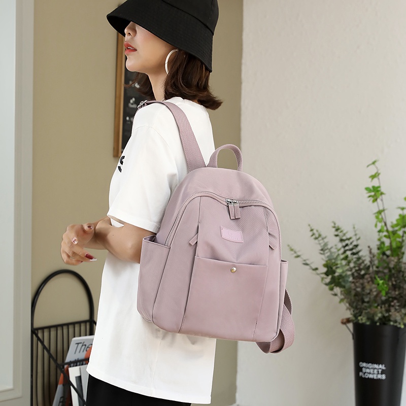 Ba Lô Vải Nylon Siêu Nhẹ Phong Cách Thời Trang Mới Cho Học Sinh Du Lịch Ngoài Trời
