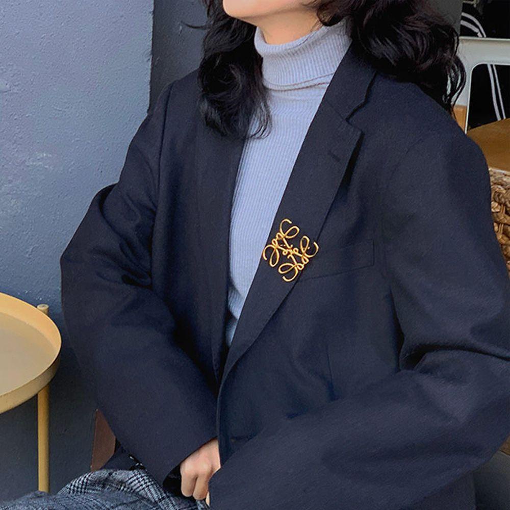 Ghim Cài Áo Hình Vuông Bằng Kim Loại Thời Trang Sang Trọng Cho Nữ