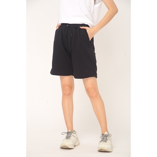 Quần short thun BASIC DA CÁ ngắn unisex nam nữ màu đen