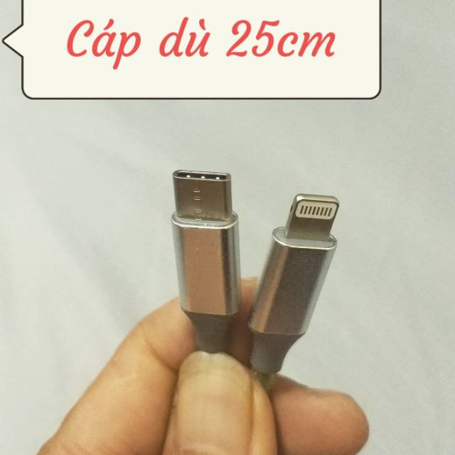 Dây sạc Iphone, Usb type C,micro 25cm