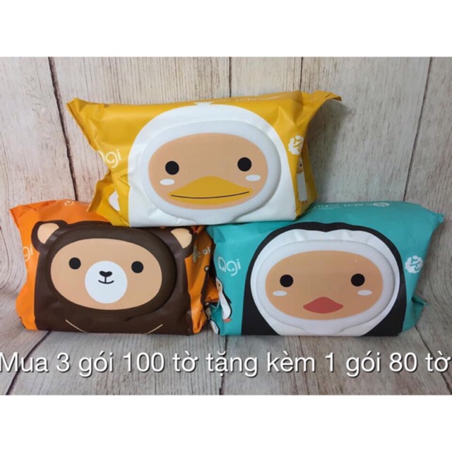 Khăn ướt Agi loại 100 tờ k mùi.