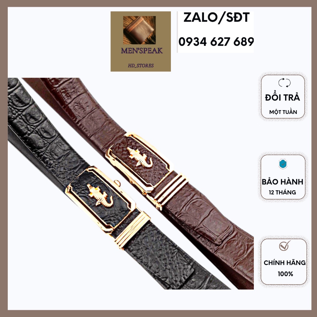 Dây lưng, that lung nam da bò dập vân cá sấu.