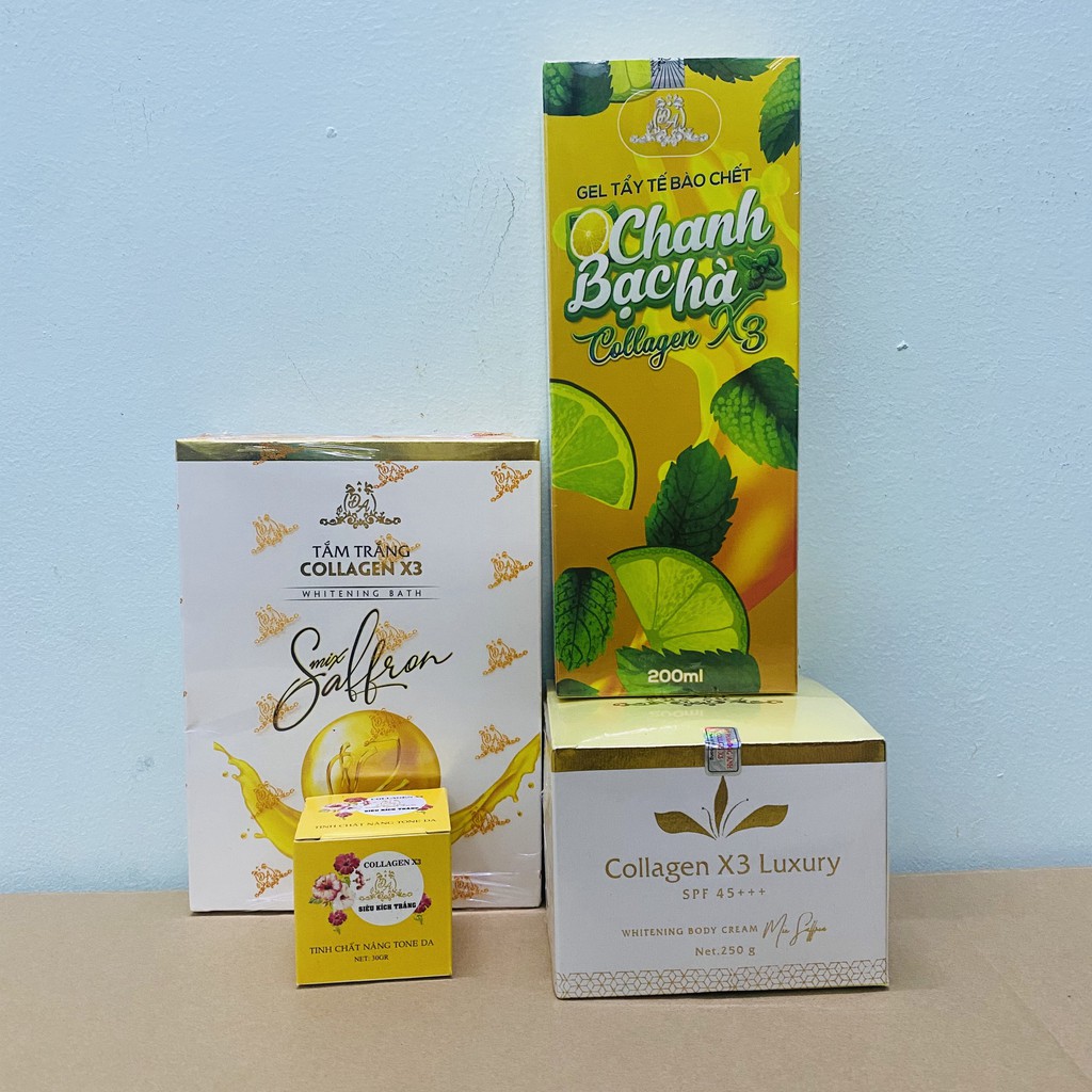 COMBO 4 SẢN PHẨM CHO BODY-T..ẮM TRẮNG +KEM BODY COLLAGEN X3+TẨY TẾ BÀO CHẾT CHANH+KÍCH TRẮNG MỸ PHẨM ĐÔNG ANH(CHÍNH HÃNG