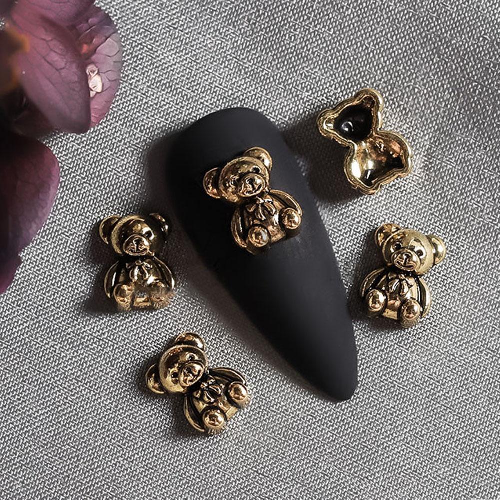 Miếng Dán Trang Trí Móng Tay 3D Độc Đáo|Áo Thun Ba Chiều Màu Trơn Cho Nữ Phụ Kiện Trang Trí Móng Tay Hình Gấu Nơ Xinh Xắn