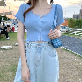 Áo Croptop Viền Ren