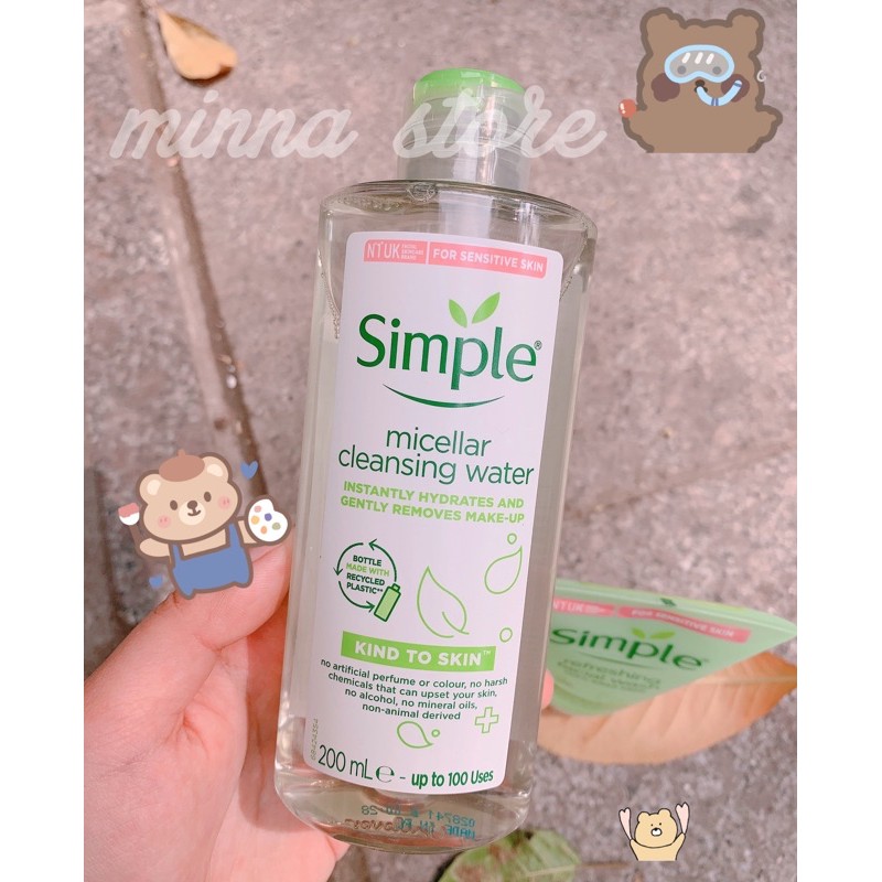 Nước tẩy trang Simple Kind To Skin Miceller Cleasing Water