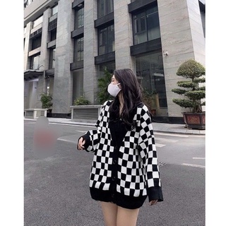 Áo Khoác Nỉ Cadigan caro bàn cờ,Áo Khoác nỉ chất siêu dày dặn
