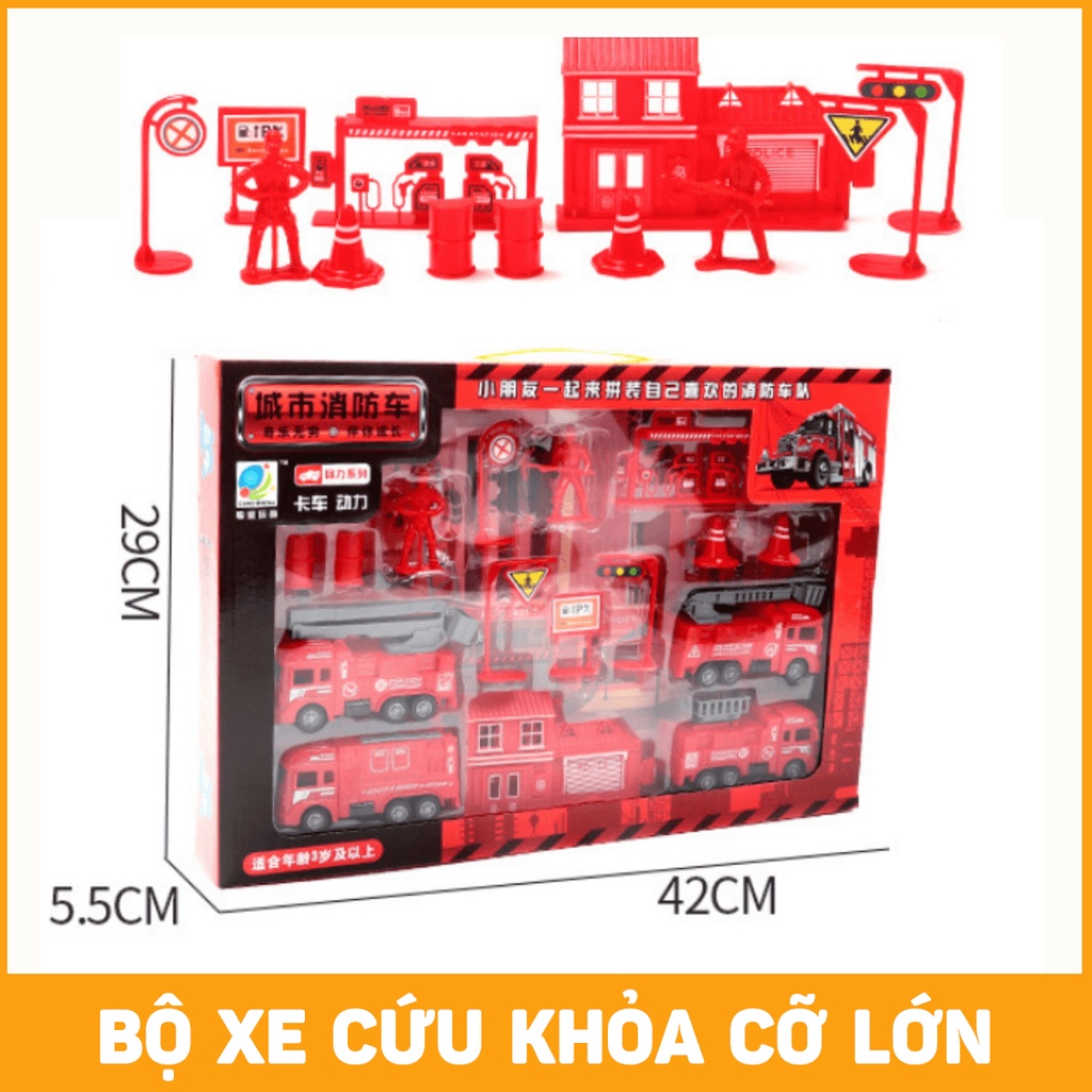 Bộ xe ô tô lính CỨU HỎA đồ chơi trẻ em mô hình cho bé trai MySun