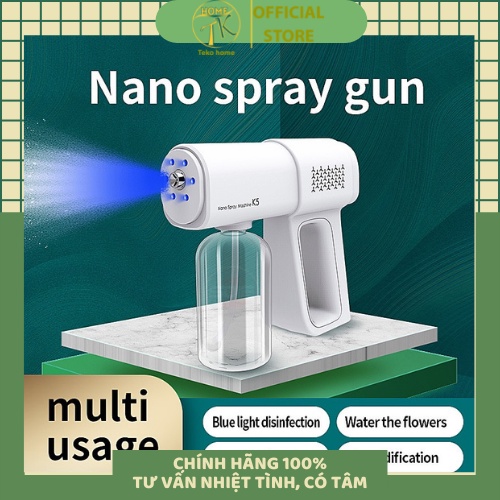 Súng Phun Khử Khuẩn Cầm Tay Nano Tia UV K5 - Súng Xịt Khuẩn phiên bản mới nhất bảo hành 1 đổi 1