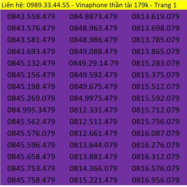 Sim thần tài 79 - Sim Vinaphone trả trước giá rẻ
