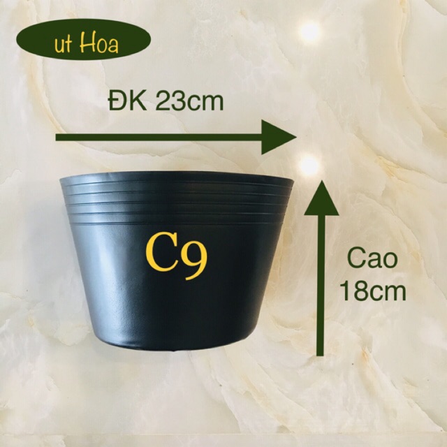 (Sll giá rẻ) Chậu nhựa đen C9 (20x16 cm) trồng cây rất dày dặn