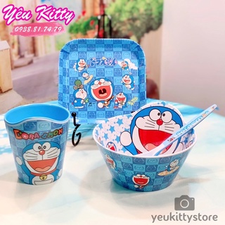 Tô dĩa ly muỗng doraemon nhựa melamine