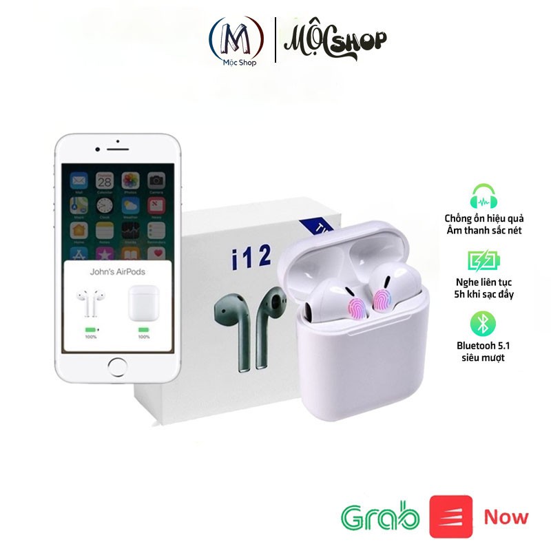Tai nghe bluetooth không dây inpods i12 nút cảm ứng âm thanh HIFI cho Android và IOS QT
