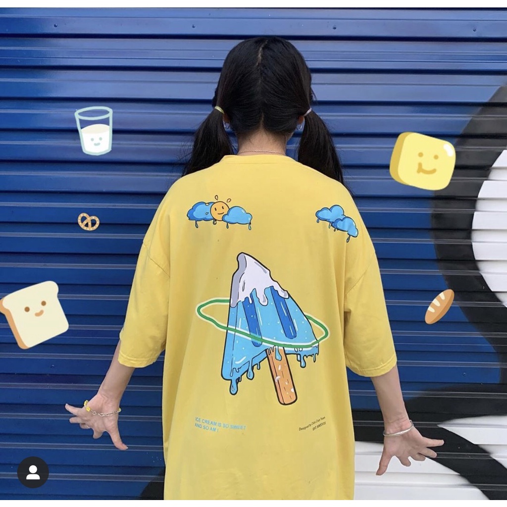 Áo Thun Cây Kem nam nữ from rộng unisex cao cấp bền màu 1Kenz