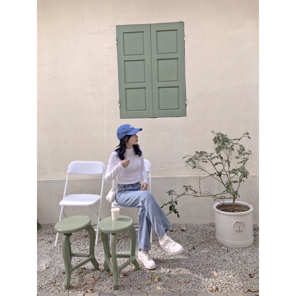 Quần jeans ống suông cạp có móc cài QB216 LOLLIE STUDIO | BigBuy360 - bigbuy360.vn