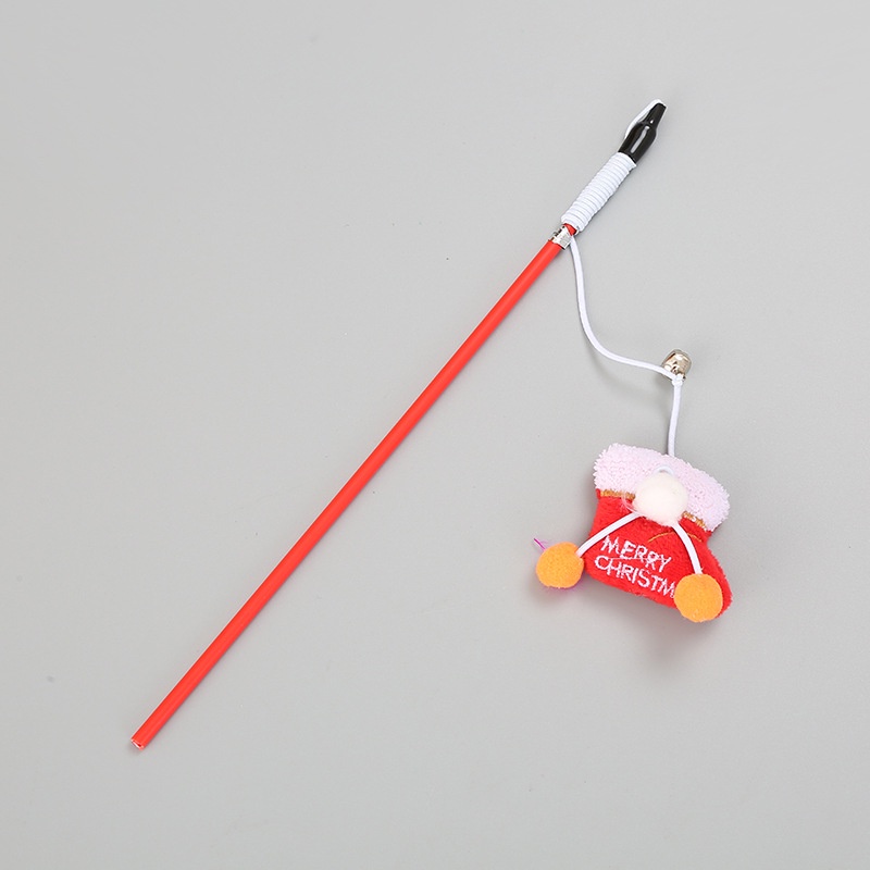 Đồ chơi gậy với chuông phong cách ông già noel Giáng sinh vui nhộn tương tác dành cho mèo