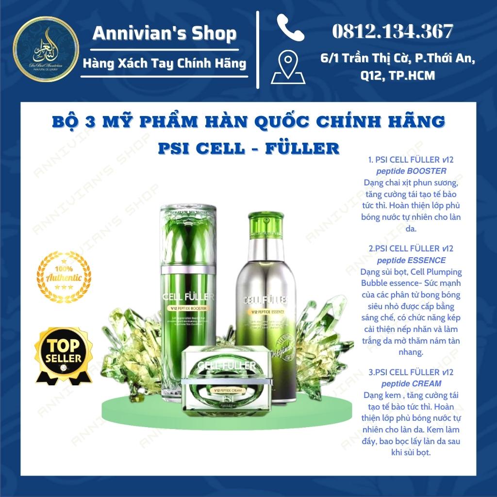 Bộ 3 Mỹ Phẩm Psi Cell Fuller v12 Peptide Dưỡng da chuyên sâu Pion