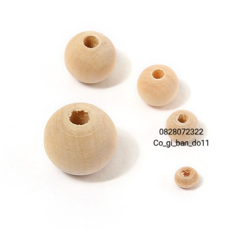 Hạt Gỗ Tròn 10mm &amp; 12mm.
