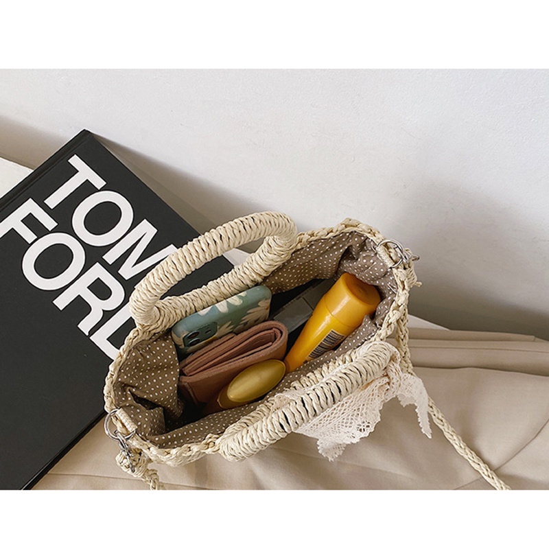 Túi Đeo Vai Bằng Vải Sợi Rơm Thời Trang Sành Điệu Cho Nữ