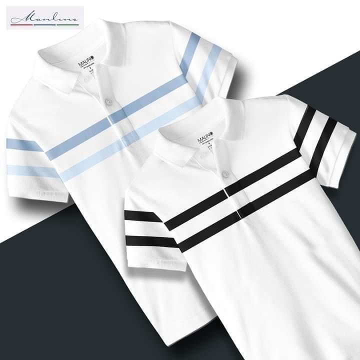 Áo Polo Nam-AC109- Áo Phông Cổ Bẻ Phối Kẻ Ngang Trước Ngực Kiểu Dáng Suông Tay Bo Chất Cotton Cá Sâu Cao Cấp | BigBuy360 - bigbuy360.vn