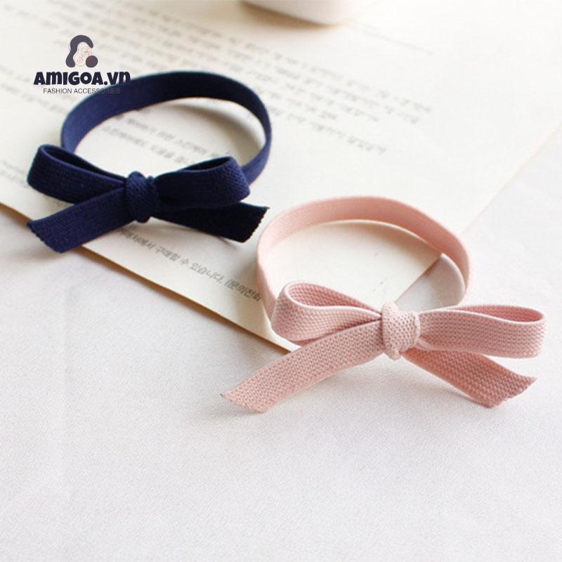 Dây Cột Tóc Cao Su Thắt Nơ Đơn Giản Thời Trang Cho Nữ