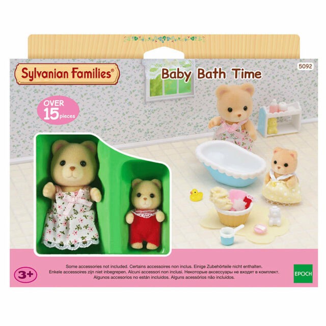 Đồ chơi nhập vai Em bé đi tắm - Baby Bath Time Epoch Sylvanian Families có kèm 2 nhân vật Gấu Vàng