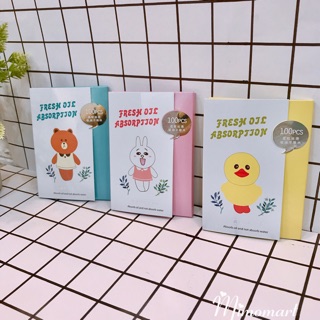 Giấy thấm dầu Line friends cute 100 tờ
