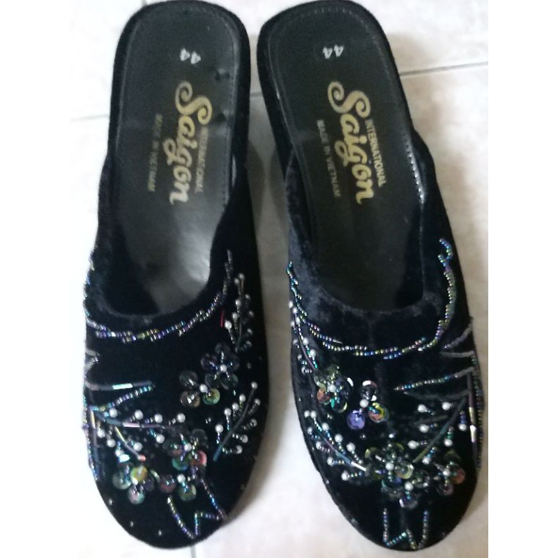 Dép nhung nữ cao 5 phân