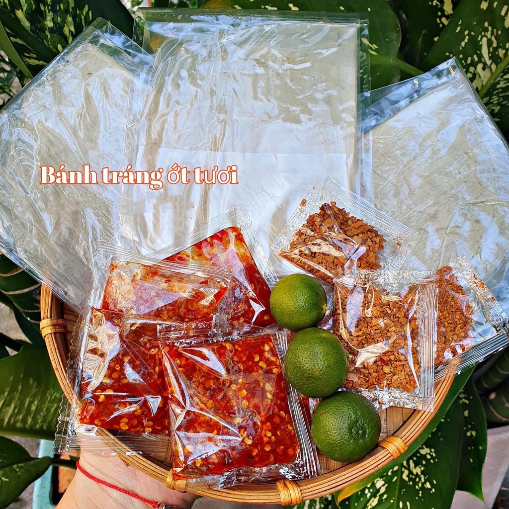 Bánh Tráng Phơi Sương Ớt Tắc  Bánh Tráng Ớt Rim Muối Tôm Cay Ngon Mê Ly- Ăn Vặt Hà Nội