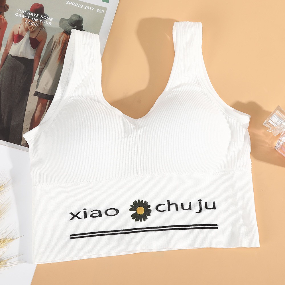 Áo bra thể thao gân tăm hình hoa cúc 7715