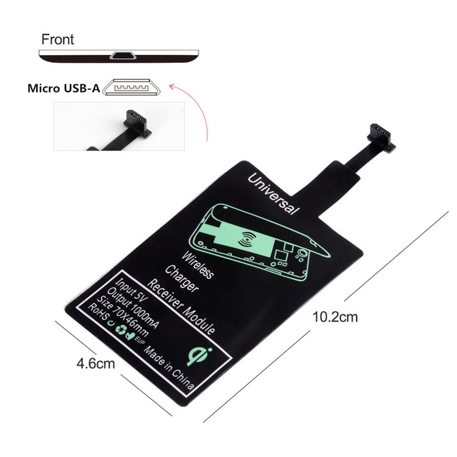 Bộ Sạc Nhanh ko dây Qi Cho IP7 6 Plus Micro Usb Type C