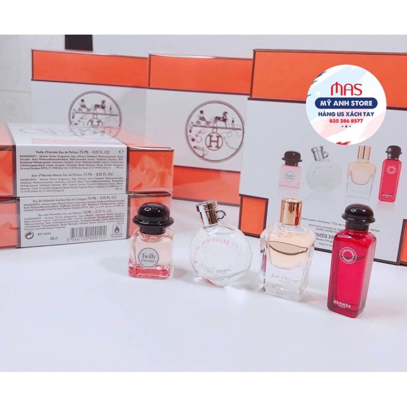 [ CHUẨN AUTH ] Trọn bộ nước hoa Set Hermes mini, tuyển chọn 4 hương thơm xuất sắc | Thế Giới Skin Care