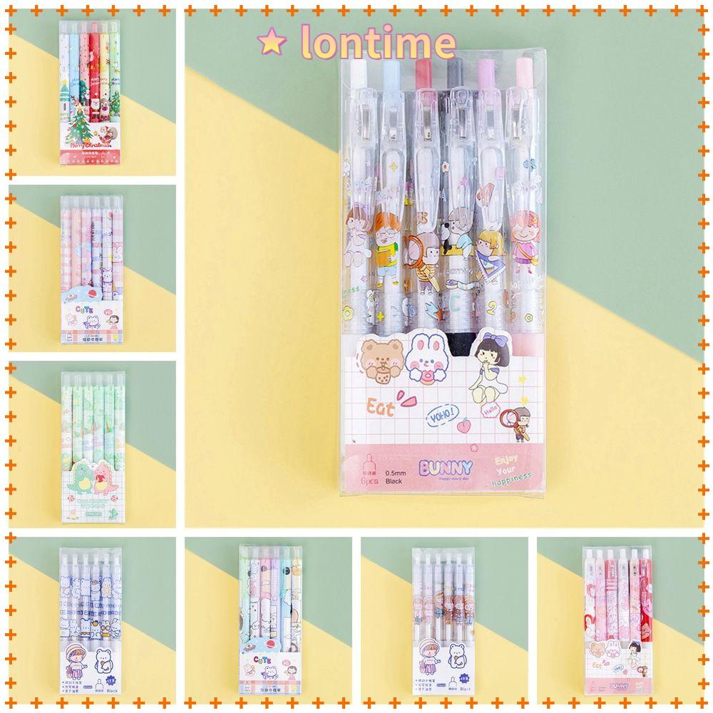 Set 6 Bút Mực Gel Màu Đen Nhanh Khô Tiện Dụng