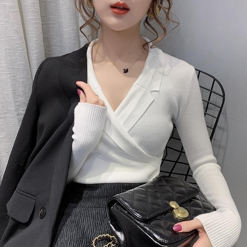 Áo sweater nữ tay dài cổ tròn mềm mại thiết kế co giãn xinh xắn cho phái nữ