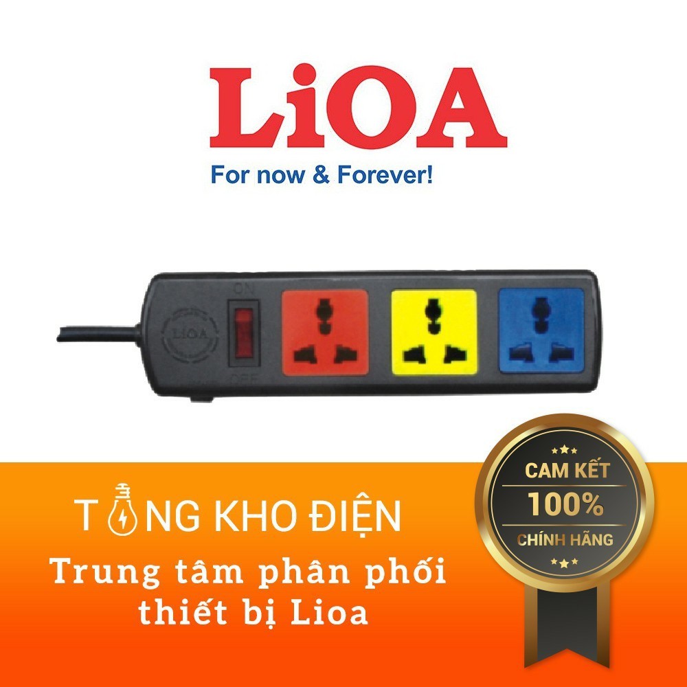 Ổ cắm điện LIOA, 10 lỗ cắm, có công tắc, 2000W, dây dài 3m/5m, mã: 4DN6S