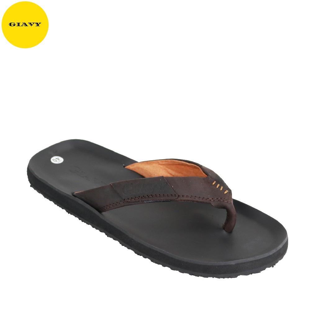 Dép kẹp nam, dép nam quai da mặt cao su, DTL218 - GIÀY GIAVY