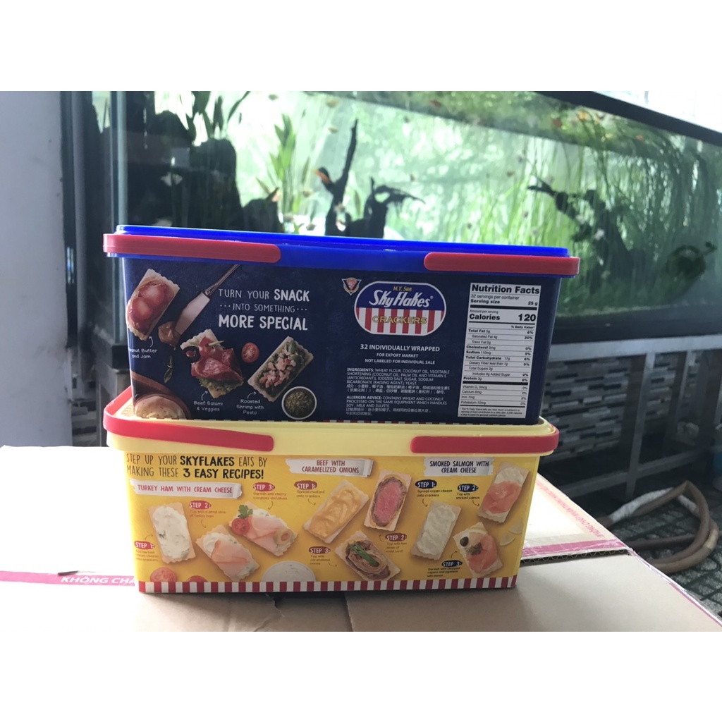 Chậu Ăn Kiêng Bánh Quy Sky Flakes Crackers (Hộp 600g)